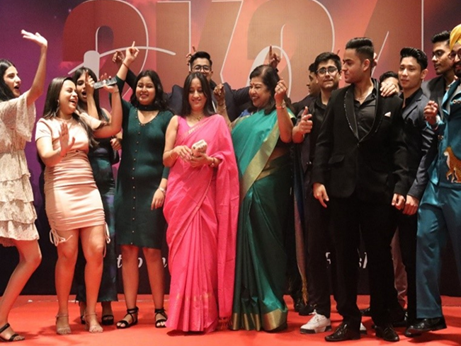students dancing at freshers party