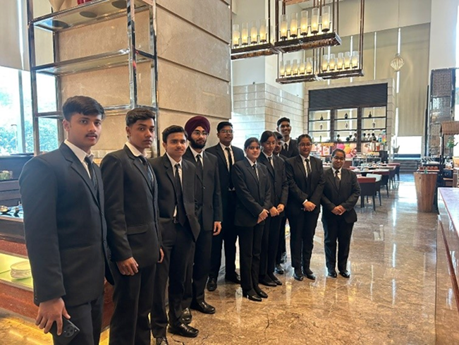 students touring five star hotel