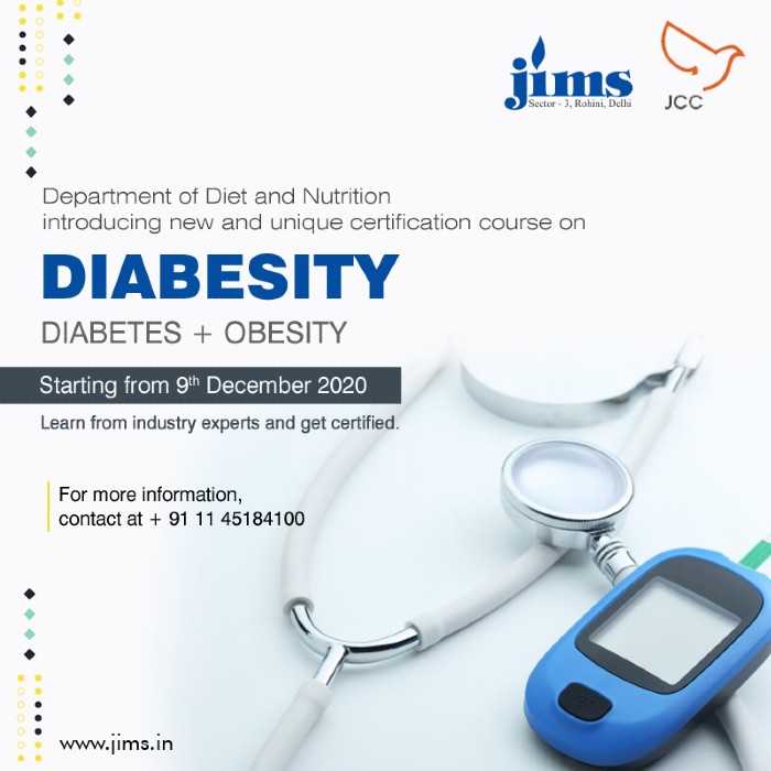 Dept. of Diet and Nutrition Introducing New and Unique Certification Course on Diabesity Diabetes + Obesity