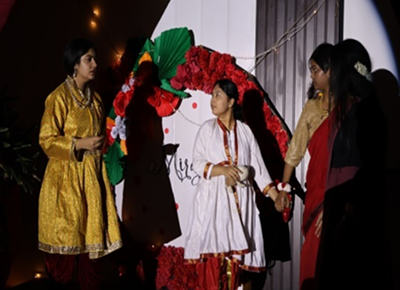 student playing abhijana